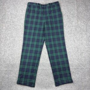 VTG Pendleton Pants Mens 36x32 Green Blue Plaid Wool Black‎ Watch Tartan 90s USA